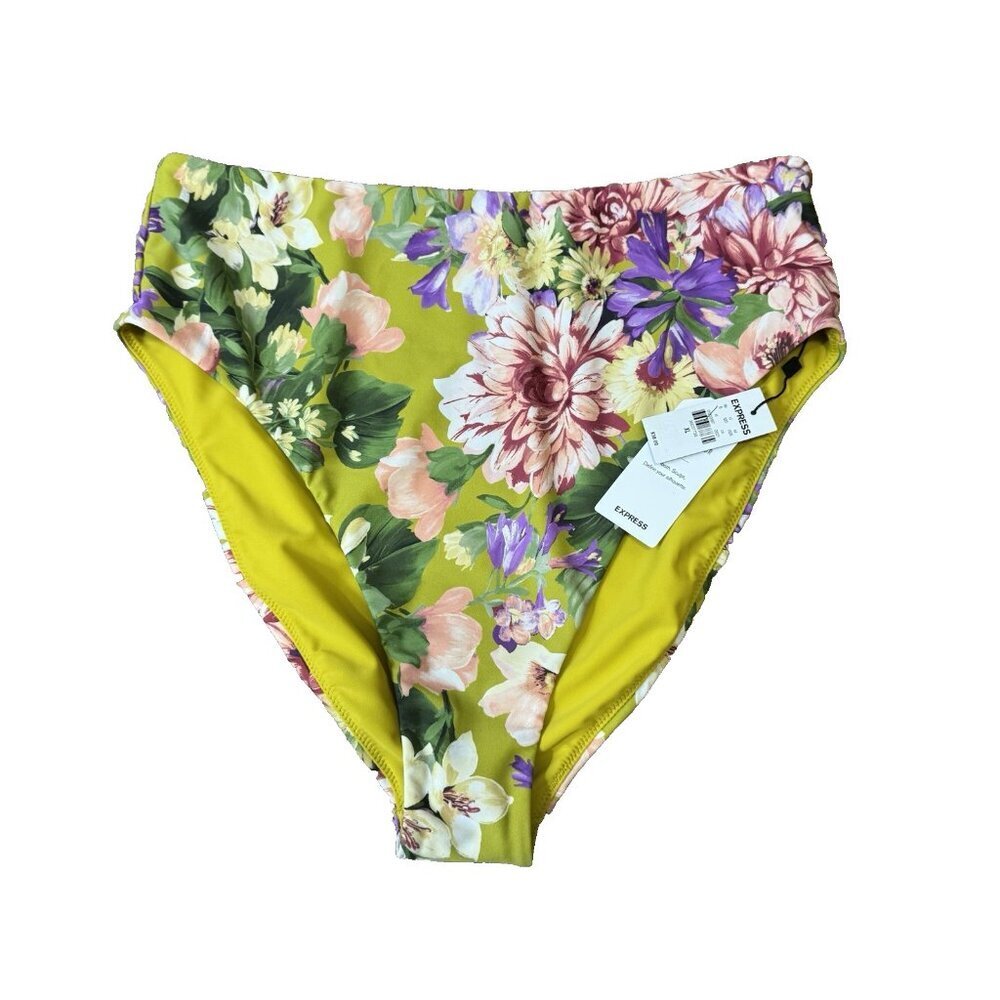 Express Women's Printed Balconette Body Contour Swim Bottom Size XL Multi Color